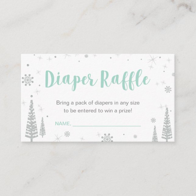 Carte D'accompagnement Billets de rousseur de couches | Baby shower d'hiv (Devant)