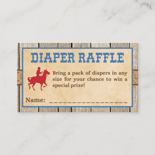 Carte D'accompagnement Billets de rousseur de couches Cowboy Western Douc (Devant)