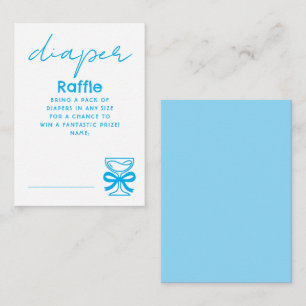 Carte D'accompagnement Billets de tombola couche champagne bleu fantaisis