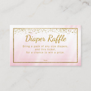 Carte D'accompagnement Billets de tombola couche rose or pailleté pour fi
