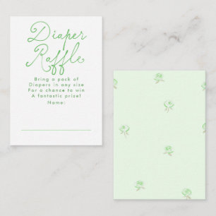 Carte D'accompagnement Billets de tombola de couche bébé mignonne verte F