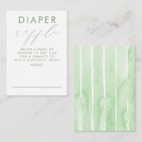 Billets de tombola de couche bébé shower vert blan