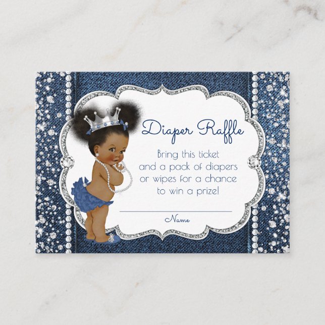 Carte D'accompagnement Billets de tombola de couche pour fille afro-améri (Devant)