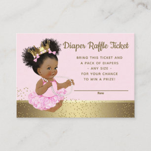 Carte D'accompagnement Billets de tombola de couche Princesse Or Rose