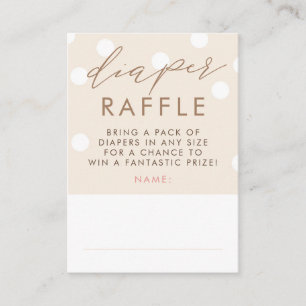 Carte D'accompagnement Billets de tombola de couches beige et blanc Baby 