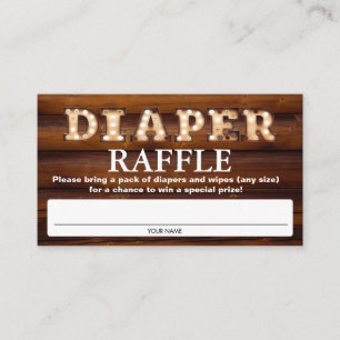 Carte D'accompagnement Billets de tombola de couches pour Baby Shower