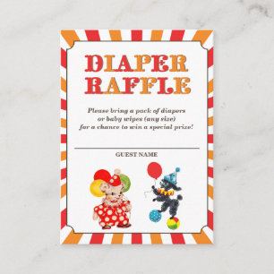 Carte D'accompagnement Billets de tombola de couches pour baby shower cir
