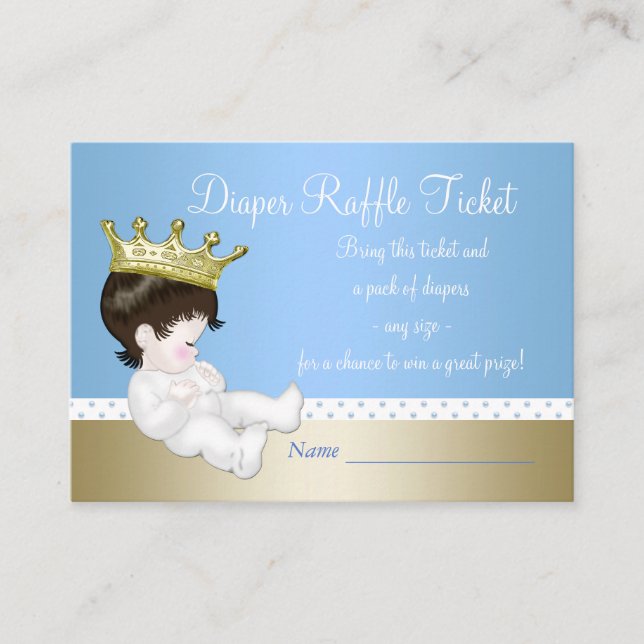 Carte D'accompagnement Billets Prince Diaper Raffle (Devant)
