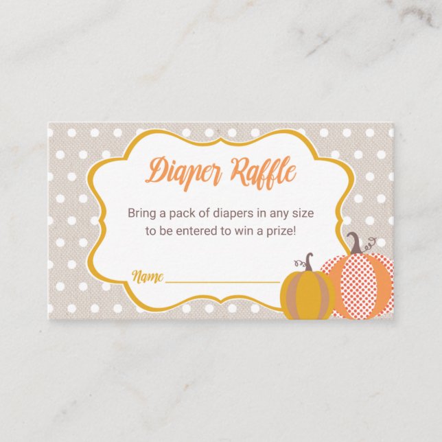 Carte D'accompagnement Billets rabat Citrouille Baby shower automne (Devant)
