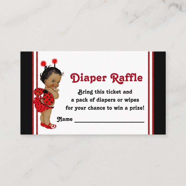 Carte D'accompagnement Billets Raffle de la couche de Ladybug d'Amérique  (Devant)