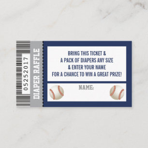 Carte D'accompagnement Billetterie Raffle, Sports, Baby shower de basebal