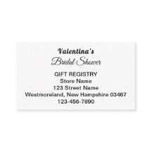 Black and White Bridal Shower Gift Registry