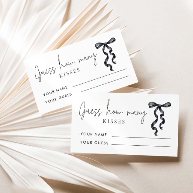 Carte D'accompagnement Black Bow Devine combien de baisers jeu nuptiale (Créateur téléchargé)