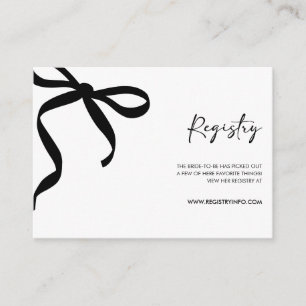 Carte D'accompagnement Black Bow She's Tying the Knot Fête des mariées