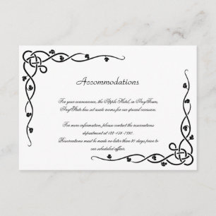 Carte D'accompagnement Black Celtic Corner Vine Mariage Insertion