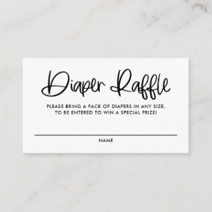 Carte D'accompagnement Black Cute Moderne Calligraphie Diaper Jeux de Raf