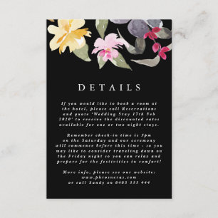 Carte D'accompagnement Black Elegant Aquarelle Magnifique Détails Mariage