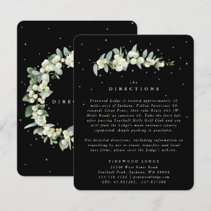 Carte D'accompagnement Black Snowberry+Eucalyptus Mariage Directions