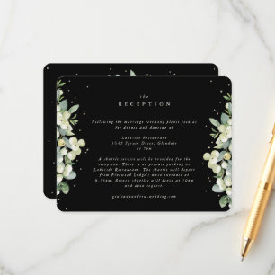 Carte D'accompagnement Black Snowberry+Eucalyptus Réception de mariage bo
