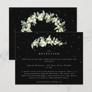 Carte D'accompagnement Black Snowberry+Eucalyptus Réception de mariage de