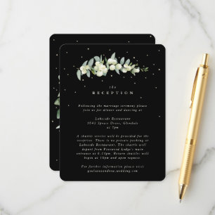Carte D'accompagnement Black Snowberry+Eucalyptus Réception de mariage de