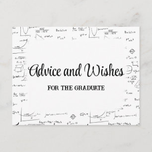 Carte D'accompagnement Black White Script Graduate Conseils et souhaits