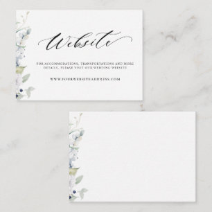Carte D'accompagnement Blanc et bleu Floral Chic Mariage Website Blanc