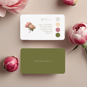Carte D'accompagnement Blanc et olive   Code vestimentaire du Mariage ros