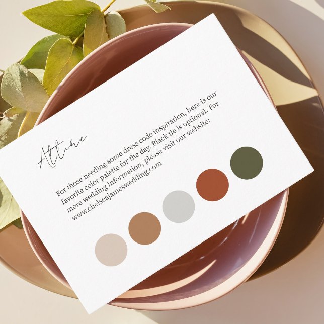 Carte D'accompagnement BLANCHE | Code vestimentaire Mariage neutre (Créateur téléchargé)
