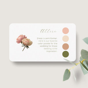 Carte D'accompagnement BLANCHE Pastel Rose Mariage Code vestimentaire