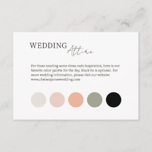 Carte D'accompagnement BLANCHE Robe Mariage Dot Couleur Attente