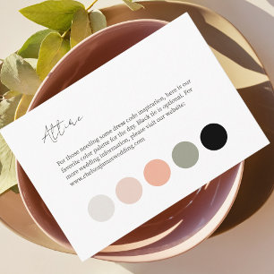 Carte D'accompagnement BLANCHE   Robe Mariage Dot Couleur Attente