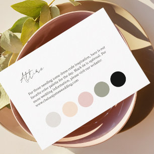 Carte D'accompagnement BLANCHE   Robe Mariage Dot Couleur Attente