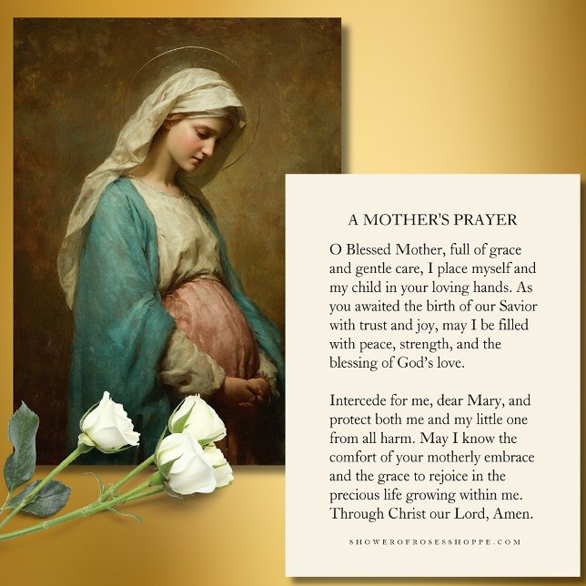 Carte D'accompagnement Blessed Mother Prayer Card for Expectant Mothers  (Créateur téléchargé)