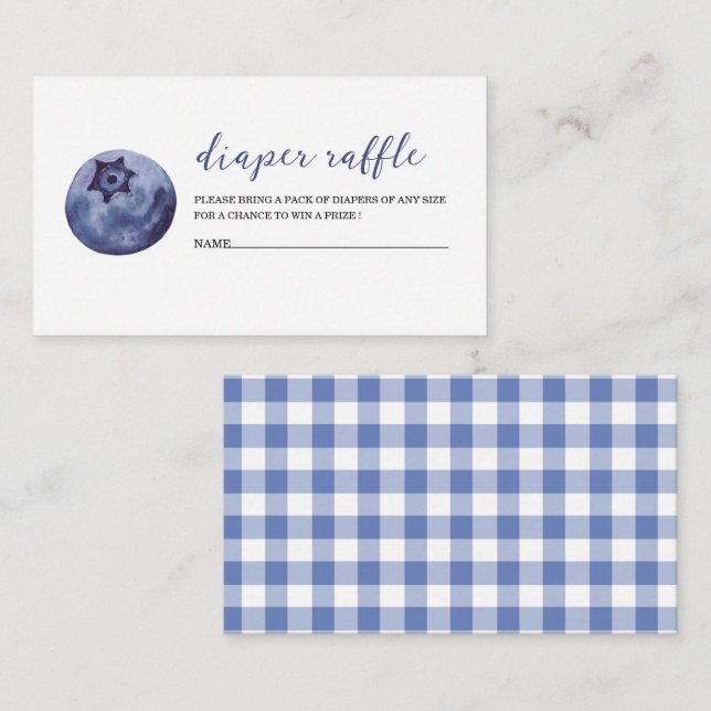 Carte D'accompagnement Bleu baby shower d'aquarelle tombole  (Devant / Derrière)