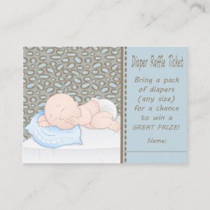 Carte D'accompagnement Bleu/Brown et Bébé mignon Tickets au raffle