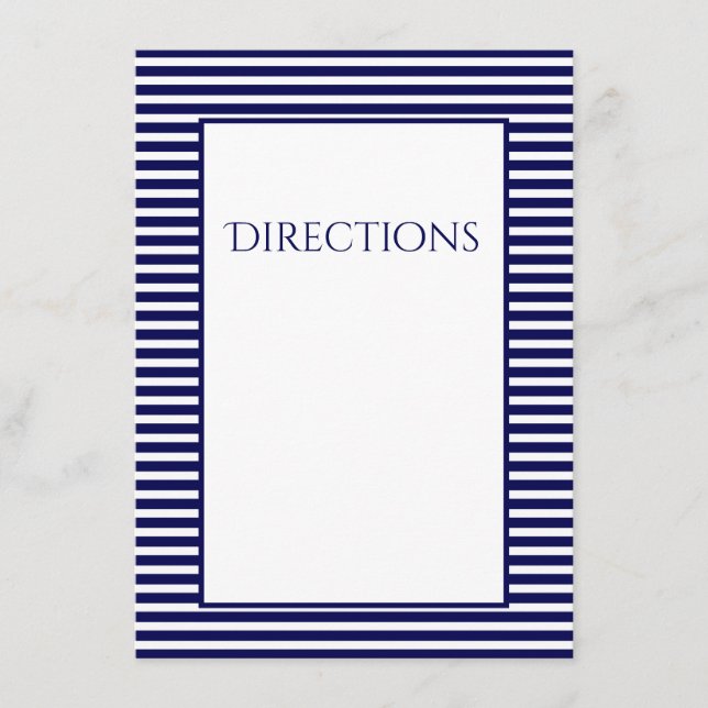 Carte D'accompagnement Bleu de la Marine - Directions (Devant)