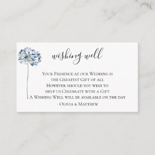 Carte D'accompagnement Bleu Dusty Mariage Botanique Souhaite bien