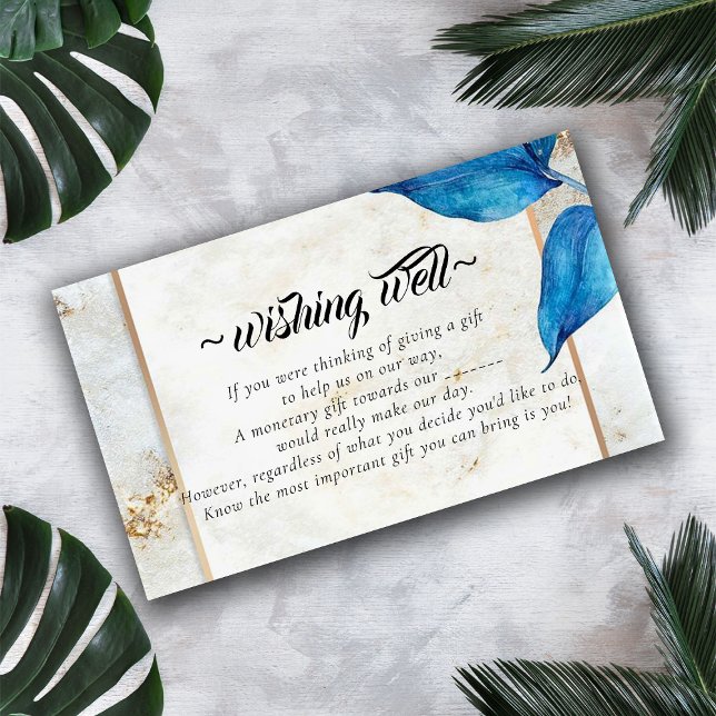 Carte D'accompagnement Bleu Foliage Moderne bien d'attente pour Mariage (Créateur téléchargé)