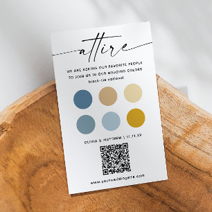 Carte D'accompagnement Bleu Jaune habit code palette + QR