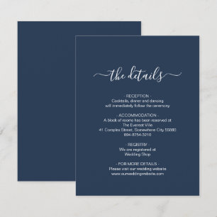 Carte D'accompagnement Bleu marine simple