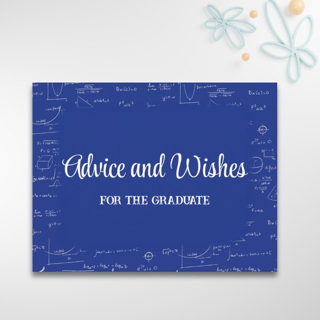 Carte D'accompagnement Bleu Math Graduation Party Conseils pour les diplô (Créateur téléchargé)