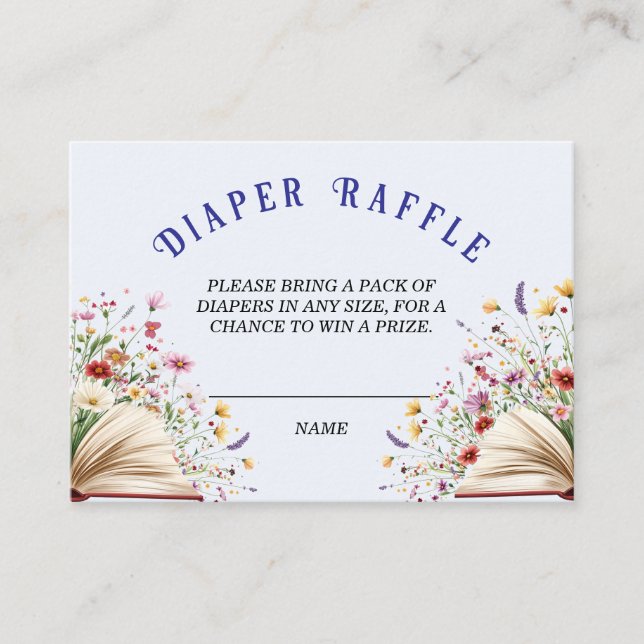 Carte D'accompagnement Bleu Nouveau Chapitre Baby shower Déchets Raffle (Devant)