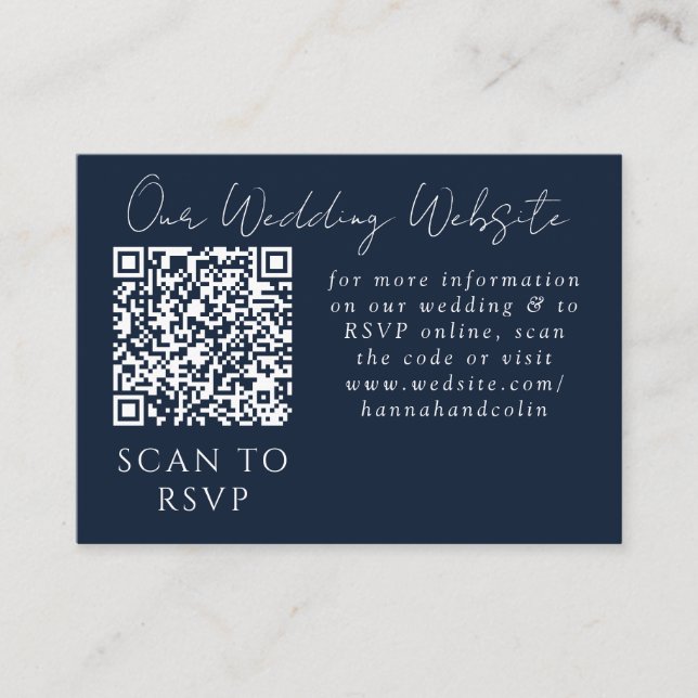Carte D'accompagnement Bleu Orange Rouge Vibrant Botanique Web QR RSVP (Devant)