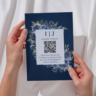 Carte D'accompagnement Bleu Poussiéreux Noces Champagne Ivoire