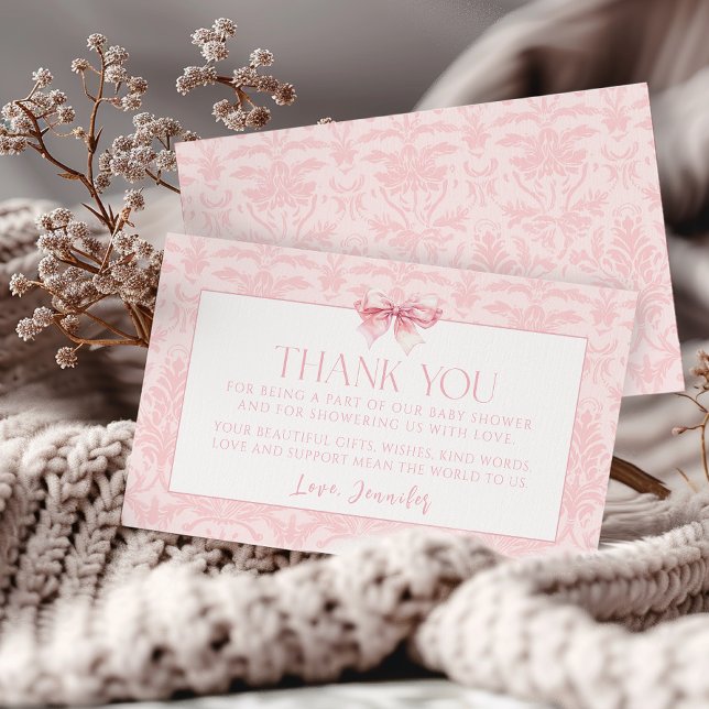 Carte D'accompagnement Bleu rose arc bébé fille douche merci (Créateur téléchargé)