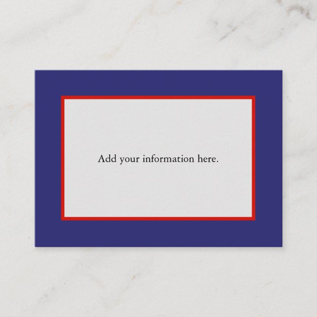 Carte D'accompagnement Bleu rouge Informations supplémentaires (Devant)