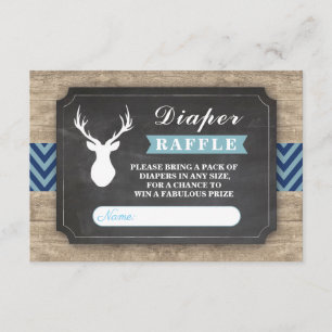 Carte D'accompagnement Bleu rustique de garçon de baby shower de mâle de