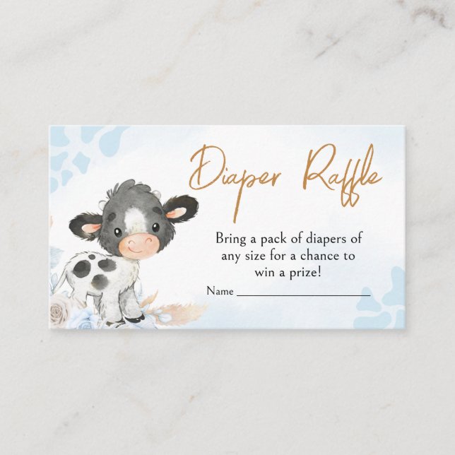 Carte D'accompagnement Bleu Saint-Vache Baby shower Déchets Raffin (Devant)