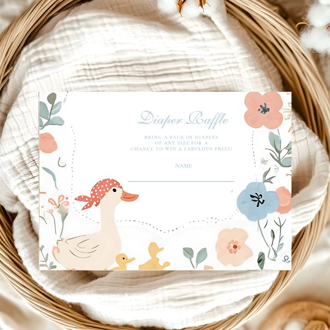 Carte D'accompagnement Bleu Silly Goose Baby Diapper Raffle (Créateur téléchargé)